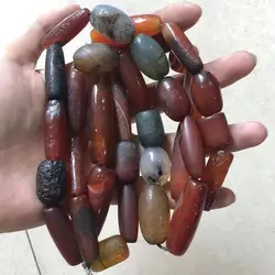 47pcs/lot Natural Weathered Aged Agate Dzi Bulk Beads Various Shapes orange precious accessories gem jewelry amulet folk-custom
