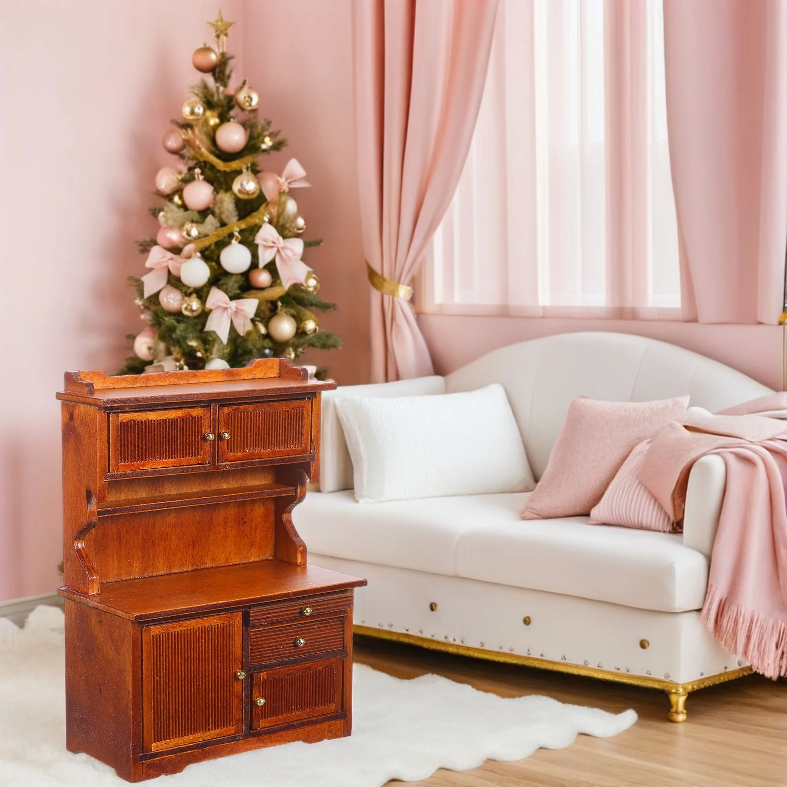 Miniaturowa szafka do przechowywania mebli domowych, retro regał na książki, mikro krajobraz, dekoracje do regału.