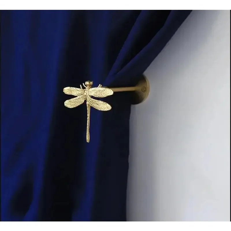 Brass Curtain Hook Curtain Decoration Accessories Wall Hanging Decorative Hook Clothes Hat Hooks Punch Installation Curtain Rack
