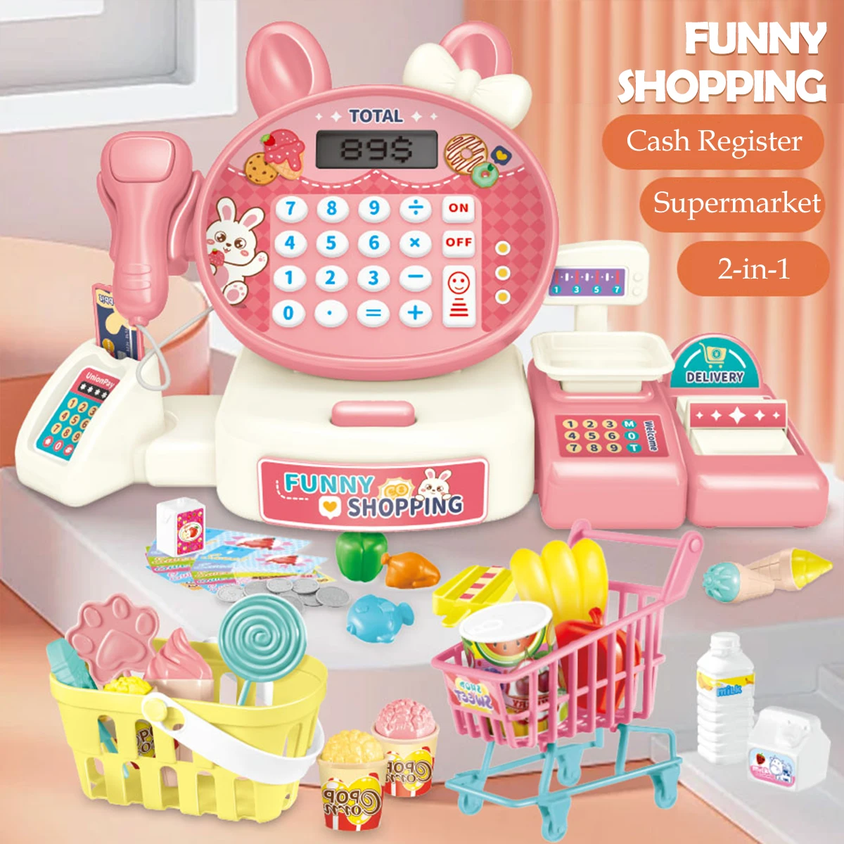 

Электрическая касса-кассетра для супермаркета, игрушки для детских ролевых игр, мультяшная лягушка, подарки для детей