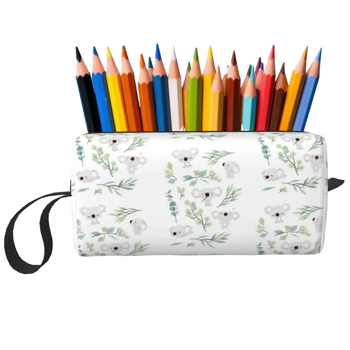 

Koala And Eucalyptus Pattern Pencil Case for Boys Girls Gifts Pen Box Pencil Bag Stationery Supplies Travel Women Cosmetic Bag