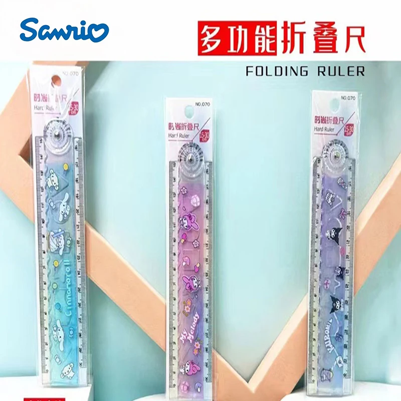 

Sanrio Ruler Anime My Melody Hello Kitty Kuromi Cinnamoroll Folding Rotary Ruler Straight Rulers Student Stationery Gift 30Cm