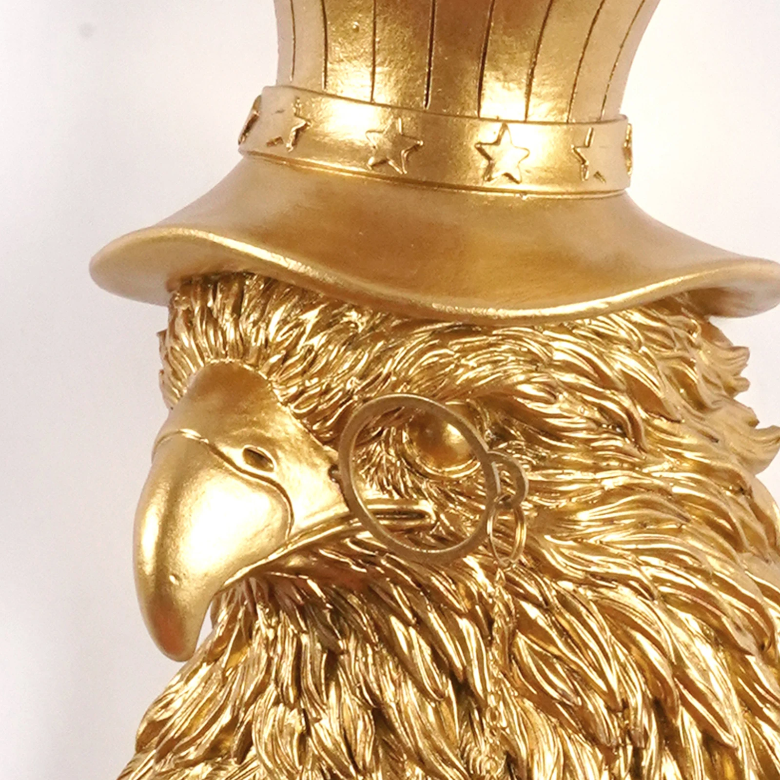 Gold Eagle Head Wall Decor with Top Hat Monocle Resin Sculpture Luxury 3D Wall Art for Bar Living Room Home Decoration - view 4
