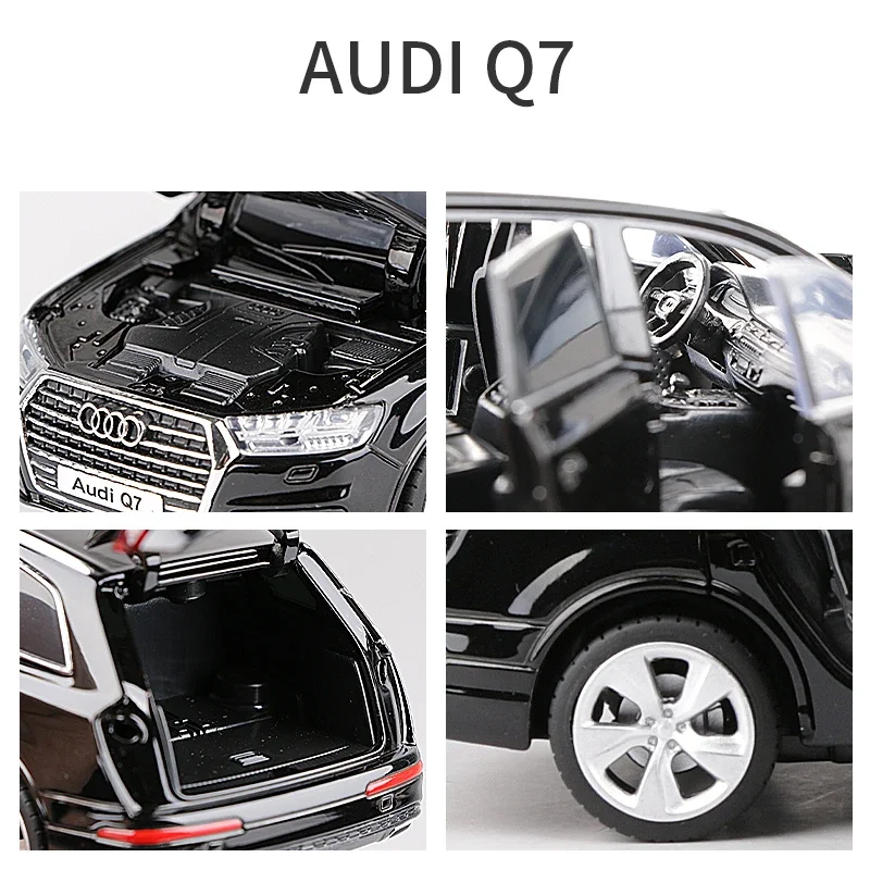 1:32 Audi Q7 SUV Alloy Car Model Diecast & Toy Vehicles Metal Car Model Simulation Sound and Light Collection Childrens Toy Gift