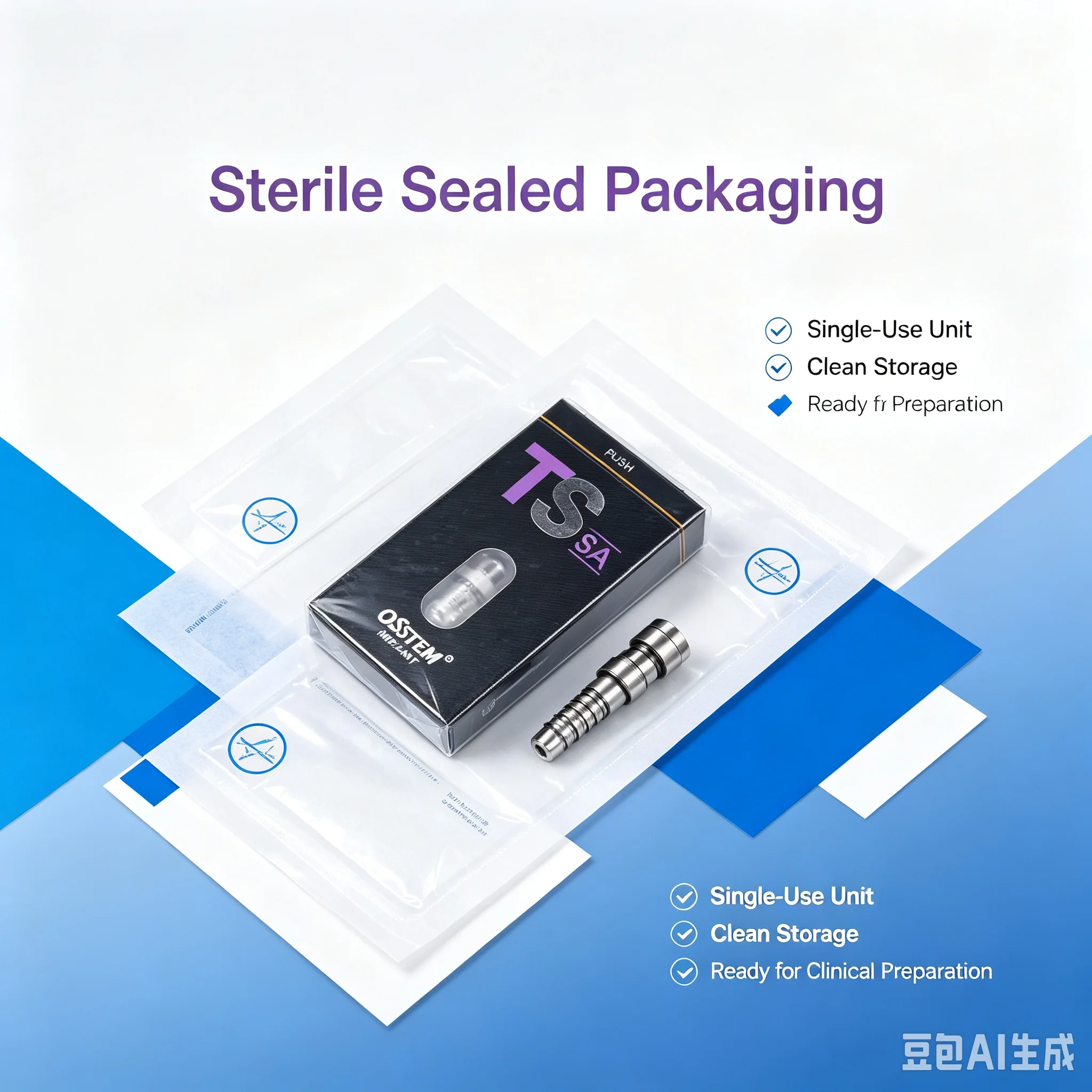 Original Osstem TS‑SA Bone Level Dental Implant Fixture Self‑Tapping Sterile for Teeth Restoration