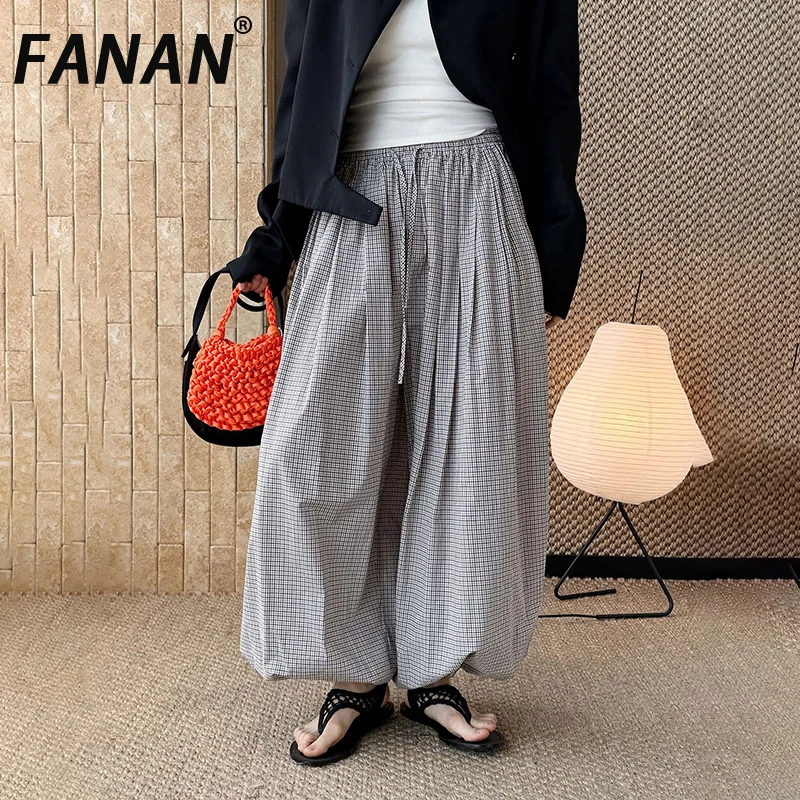 

Женские брюки FANAN в корейском стиле с высокой талией, прямые широкие штанины, повседневная модная одежда, новинка весны 2026