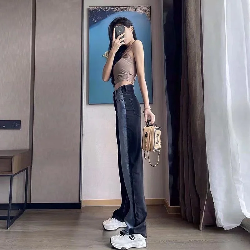 Vintage Jeans Woman Y2k Women's Pants Female Clothing Streetwear Korean Fashion Denim Straight Leg Jeans Woman High Waist 2022