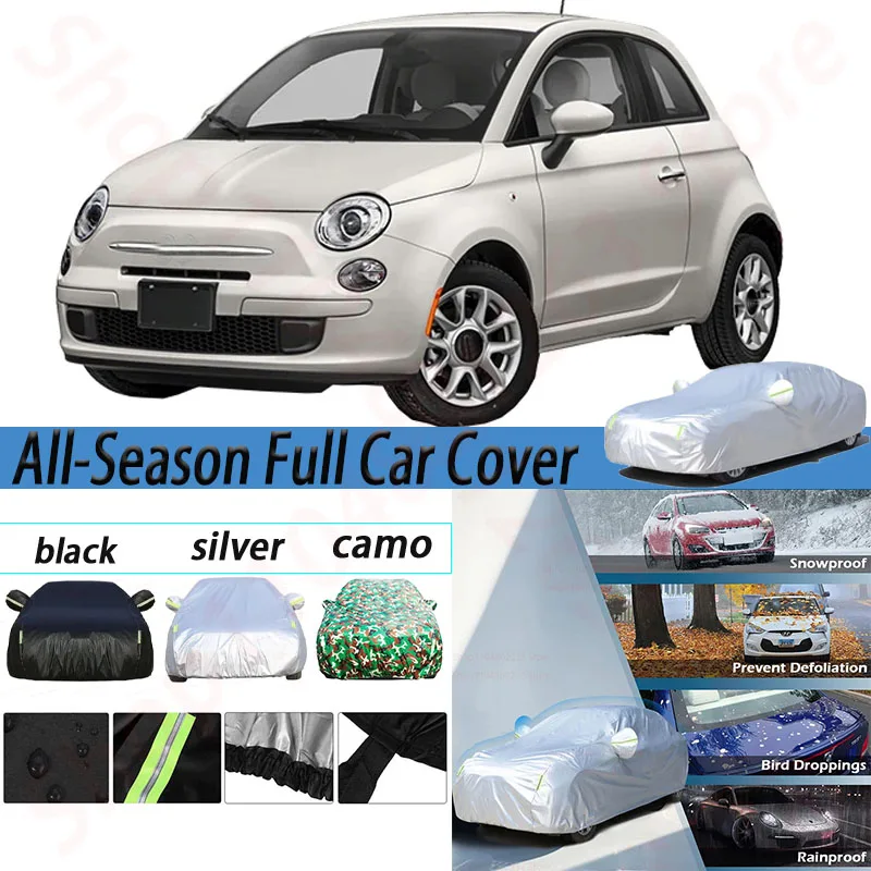 

Outdoor Car Cover Anti-UV Sun Shade Snow Rain Dust Protection Cover For Fiat 500 Waterproof Car Covers