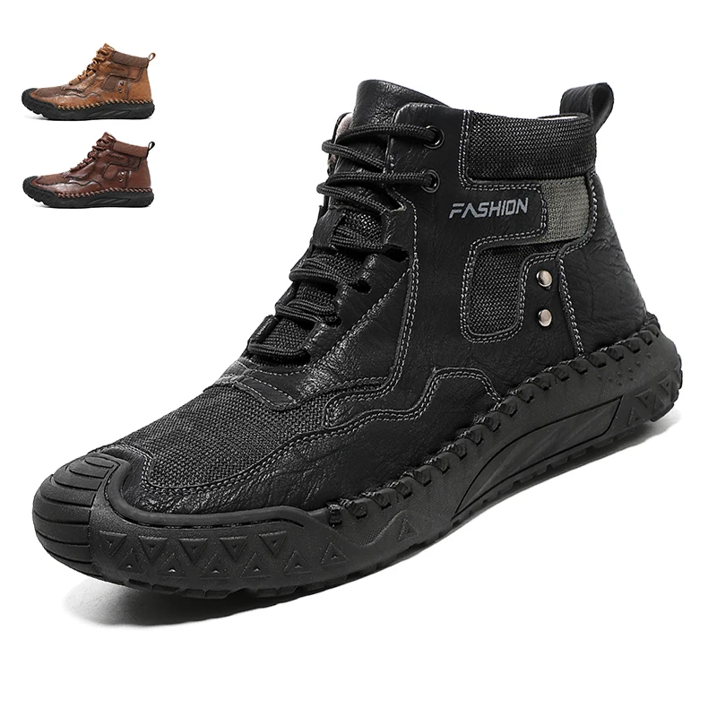 جديد الخريف اليدوية جلد الرجال الأحذية في الهواء الطلق تصميم أحذية رياضية رجل تنفس أحذية من الجلد عادية الرجال حذاء من الجلد الخريف حجم كبير