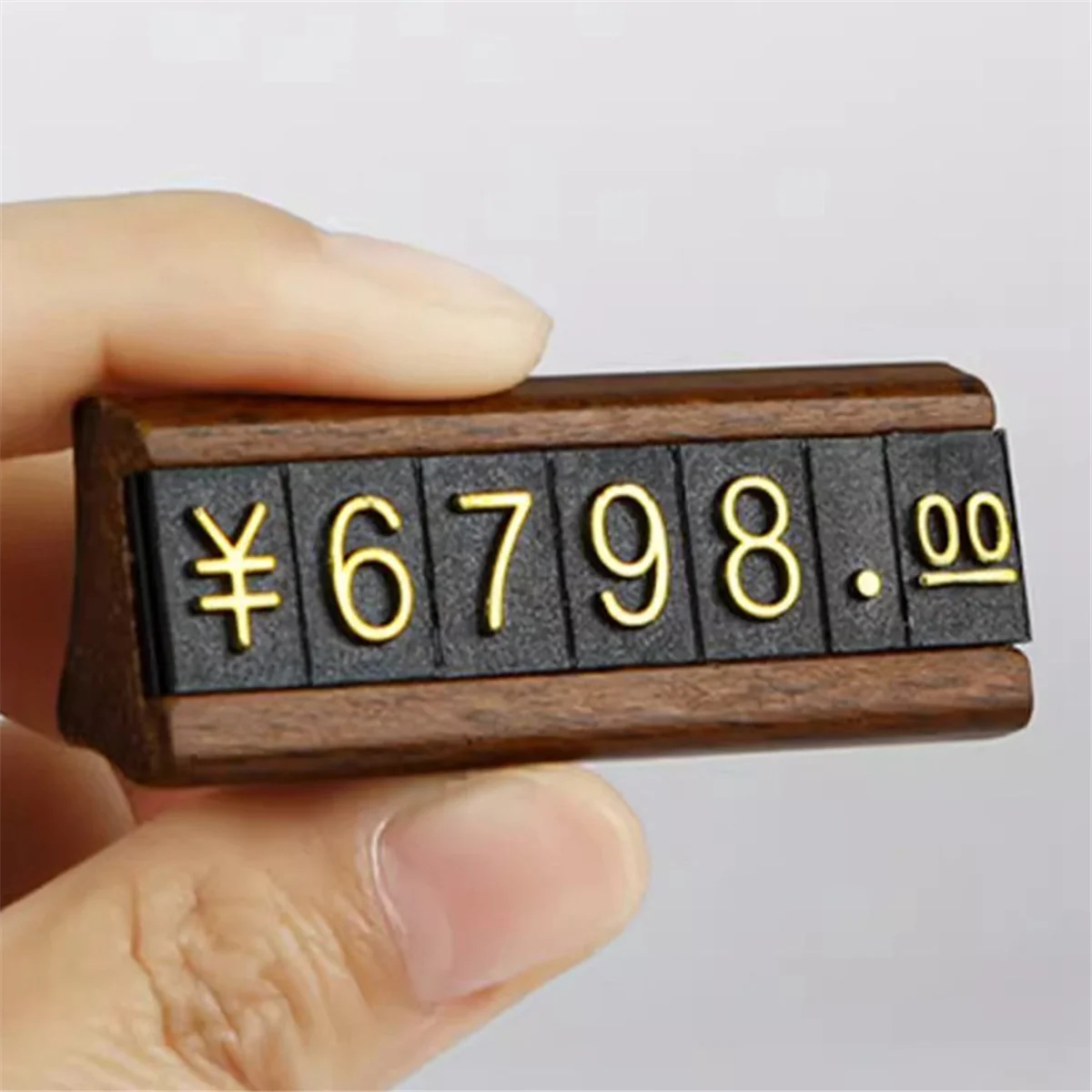 ABLK 10 Sets/Box Mini Wood Combined Number Price Cube Tag Jewelry Adjustable Number Pricing Label Sign Holder Card Stand B