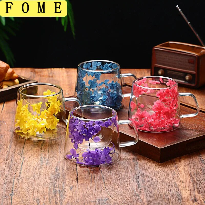 

FOME 1/2/4pcs Double Wall Coffee Mug Heat-resistant Espresso Cup Clear Glass Cup For Cappuccino Tea Water Drinkware Gift