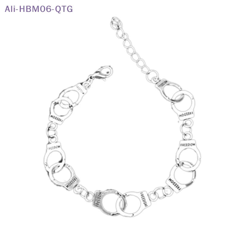 [New] Fashion Punk Freedom Handcuffs Bracelet Lover Couple Chain Bangle Jewelry Gift
