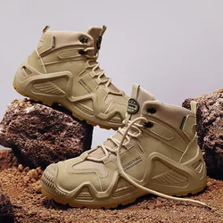 New Men Lace-up Tooling Boots Classics Men's Outdoor for Waterproof Wear-resistant Hiking Shoes Male Thick Bottom Casual Shoes