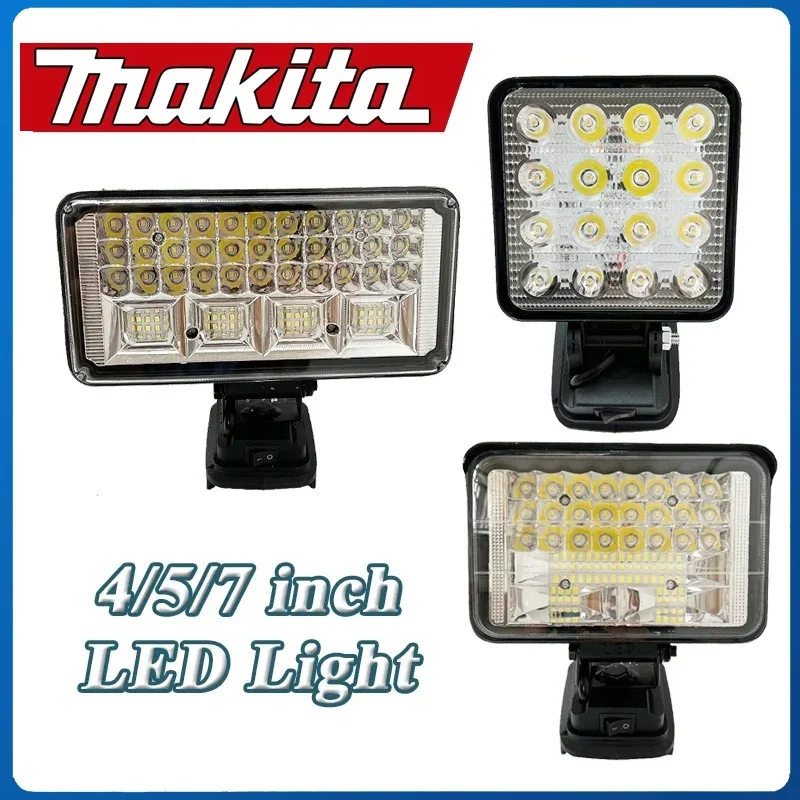 

Makita Беспроводной ручной аварийный инструмент для работы на открытом воздухе, рыбалки, 4/5/7 дюймов, светодиодный светильник, портативный прожектор, подходит для батареи 18 В