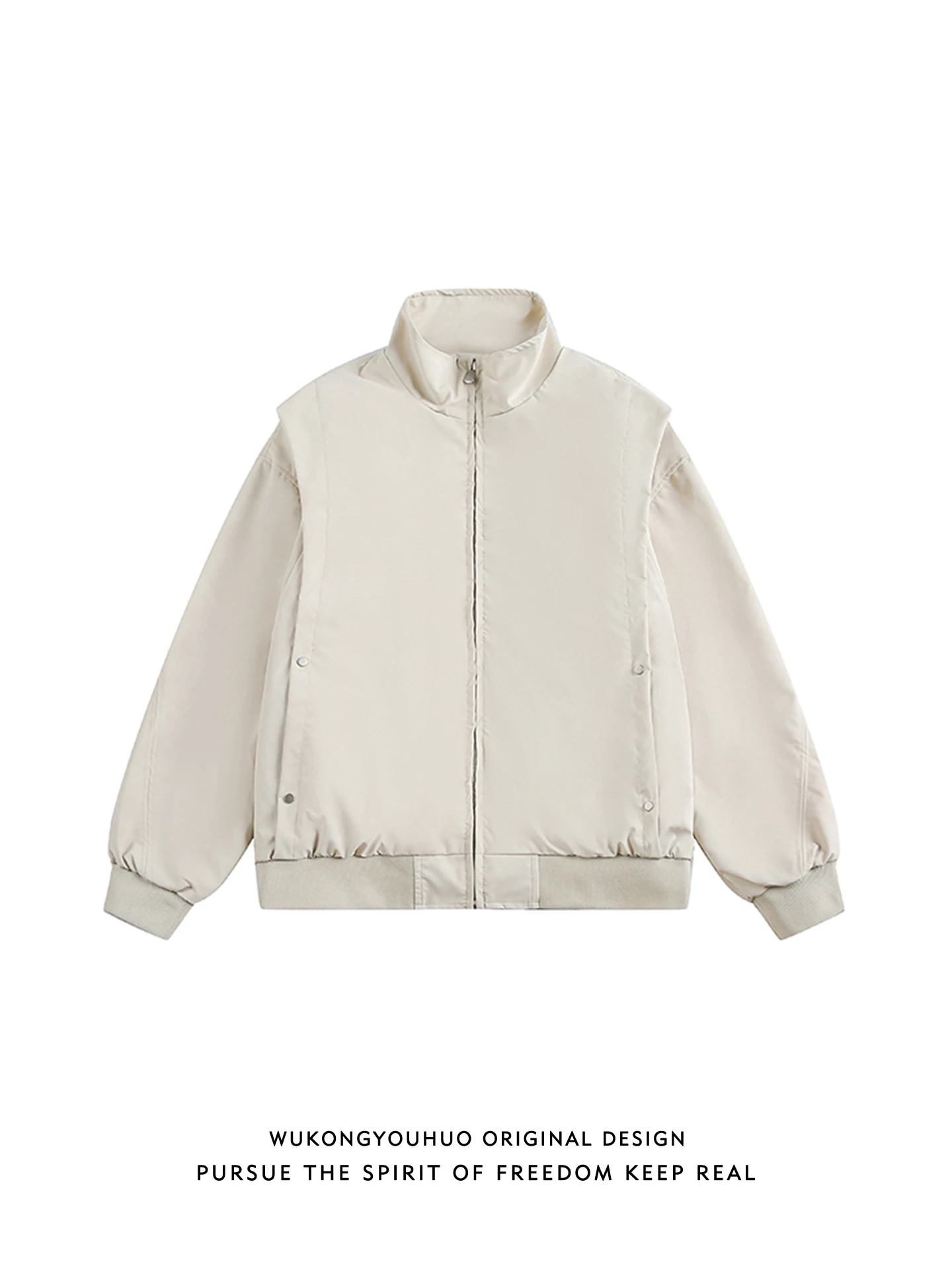 

Мужская куртка-пилот в американском ретро-стиле, однотонная, с воротником-стойкой, свободного кроя, повседневная верхняя одежда для весны, молодежный стиль