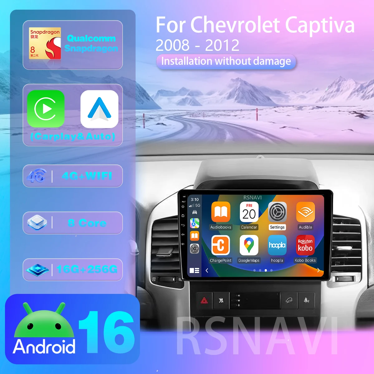 Radio con Pantalla 2K para Auto, Android 16 para Chevrolet Captiva I 1 2006-2011 E53 X5 M5, Autoradio Estéreo, Bluetooth, Video