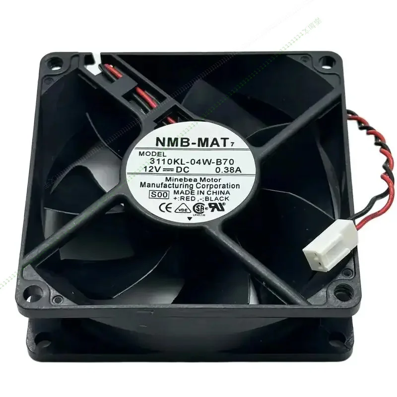

W W NMB-MAT 3110KL-04W-B70 S00 DC 12V 0.38A 2-Wire 80x80x25mm Server Cooling Fan