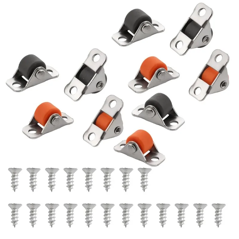2-10Pcs Furniture Casters Universal Directional Wheel Sliding Door Pulley for Drawer Table Chair DIY Furniture Fixed Casters