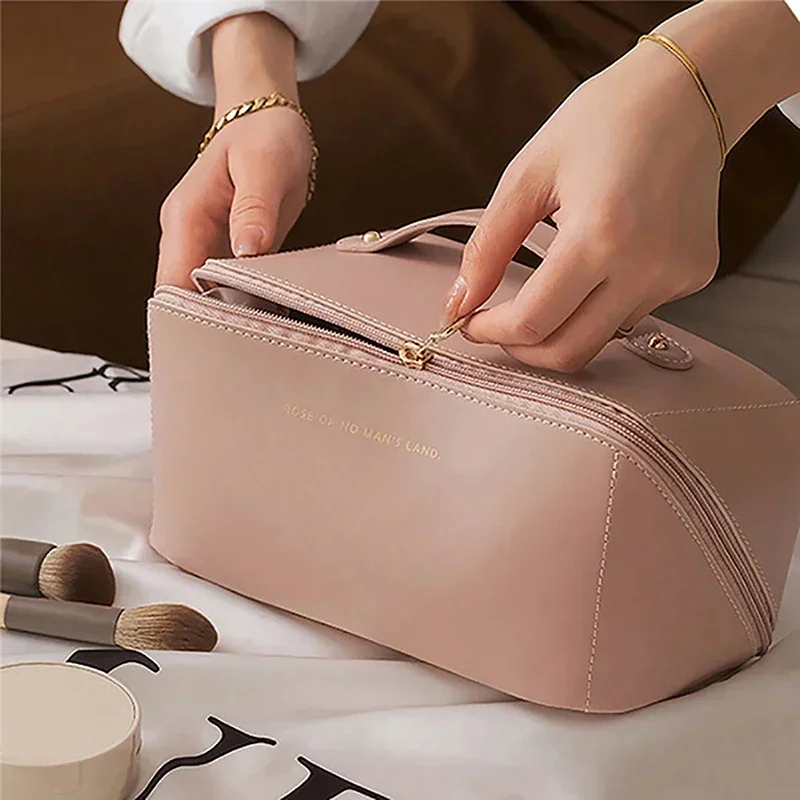 Borsa per il trucco borsa portatile per la bellezza e la cura della pelle di grande capacità pochette impermeabile ad alto livello di aspetto