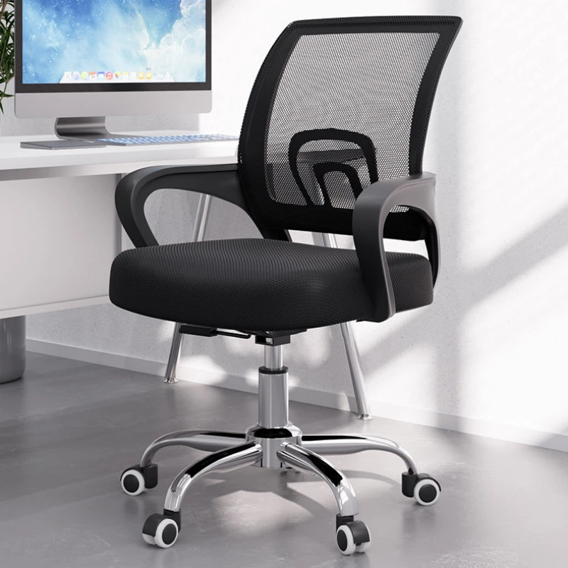 Swivel Computer Chair Mesh Height Adjustable with Armrests Mid Back Home Office Ergonomic  Comfortable Seating