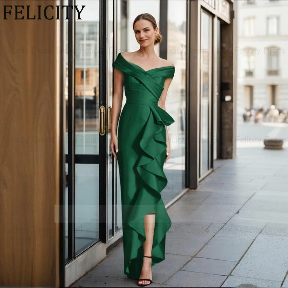 

FELICITY Modern Wedding Guest Party Dresses 2025 Customized Mermaid Pleated Mother of the Bride Dress Ruffles Long Evening Gown
