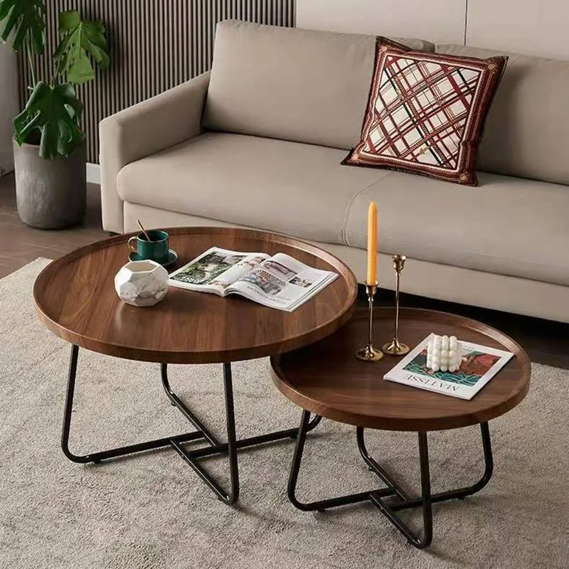 Living Room Center Table Nordic Tea Tables Simple Round Coffee Tables Modern Lounge Side Table Round Creative Combination Table