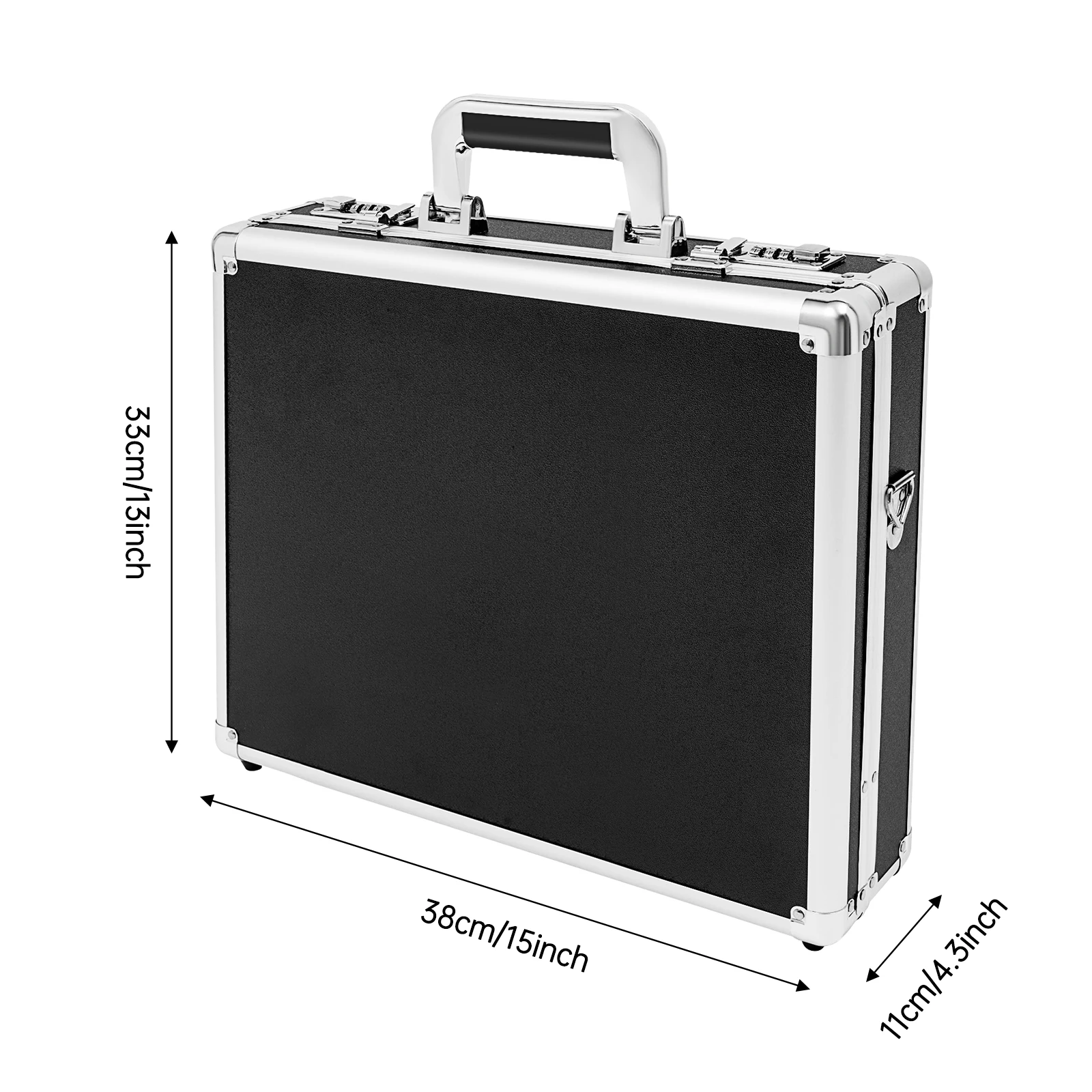 حقيبة ألومنيوم قفل حقيبة أمان صلبة مع أقفال مجمعة مزدوجة حقائب للرجال والنساء الأعمال