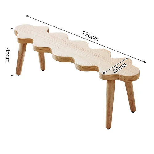 Creative Wave-Shaped Long Stool Nordic Home Living Room Shoe Changing Stool