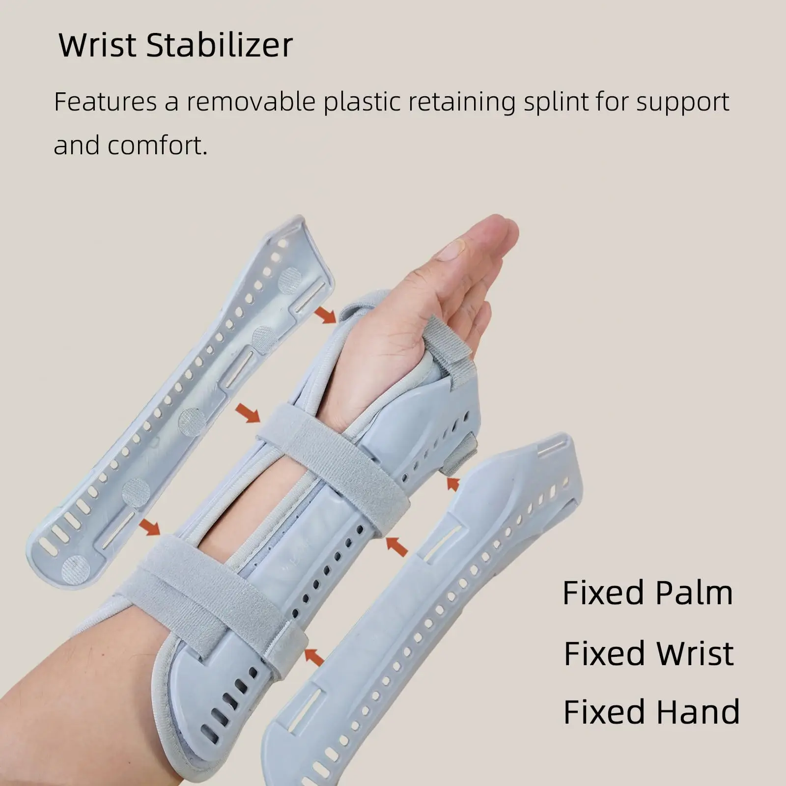 1PC Wrist Fracture Splint,Wrist Brace Support for Fractures,Sprains,Pain and Swelling,Arthritis,Tendonitis,Removable Splints