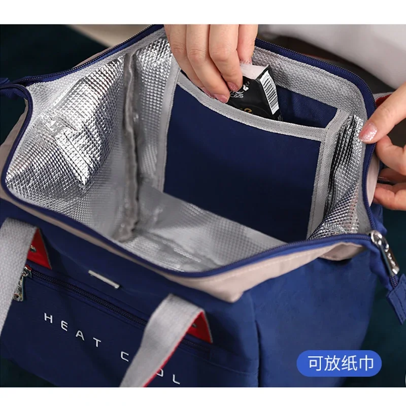 Large Lunch Bag Women Waterproof Concise Convenient Fresh Cooler Bags Thermal Breakfast Food Box Portable Picnic Travel