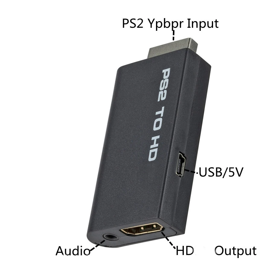 Untuk PS2 Ke HDMI-Kompatibel dengan 1080P Adaptor Cocok untuk Laptop Komputer/Desktop, HDTV, Monitor, Tampilan Konverter, dengan Jack 3.5Mm