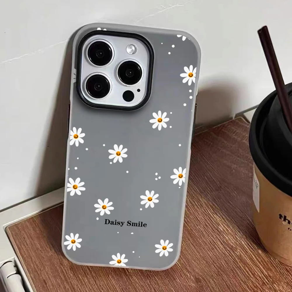 Für iPhone 17 15 16 14 Pro Max Hülle Plus Luxuriöse Gänseblümchen-Blumenhülle Für iPhone 13 11 12 ProMax XS XR 7 8 Plus Bonbonfarbene Hüllen – Detail 6