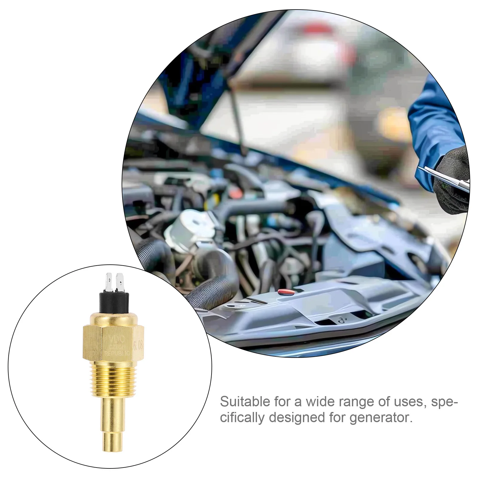 

Water Temperature Sensor High Precision Threaded Connection Real Time Monitoring for Generator Safe Operation Auto Accessory