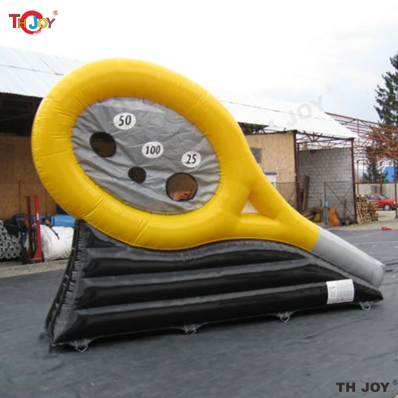 Free Air Shipping 2024 New Carnival Game Giant Outdoor 5x3m Inflatable Tennis Racket Beating Game