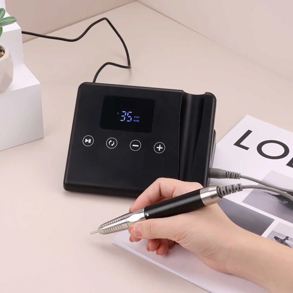 発売中プロフェッショナル充電式ワイヤレス 85 ワットブラシレス 35000rpm ポータブル電気ネイルドリルマシンサロンマニキュア用