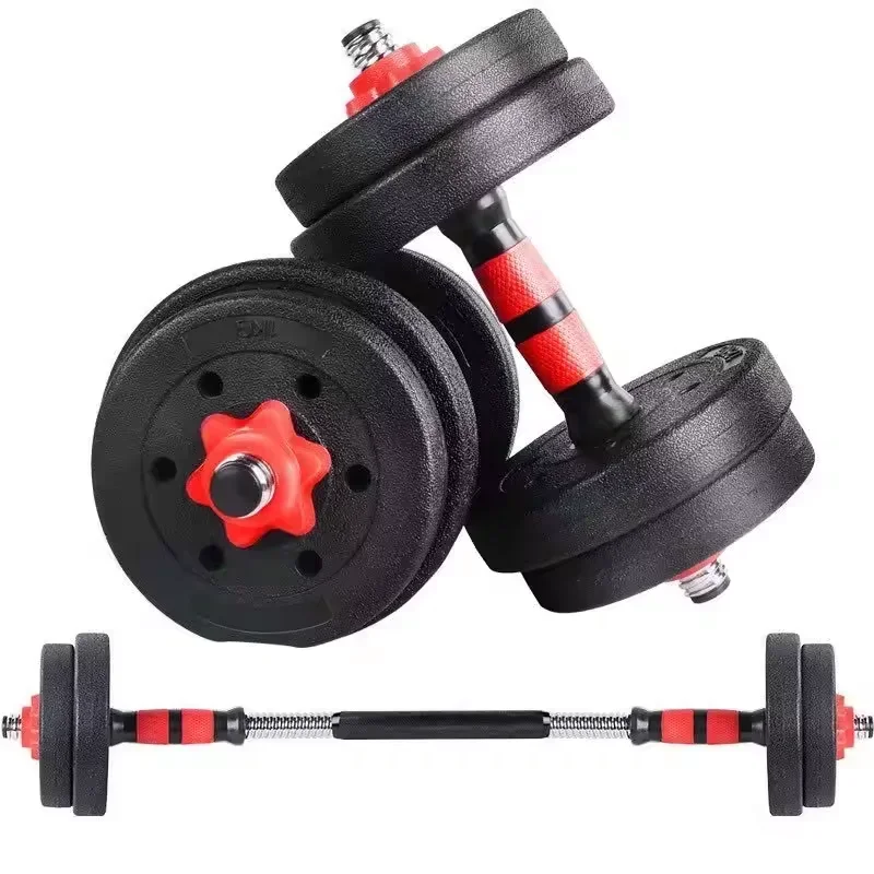 Hot Selling Portable Gym Muscle Weight Cement Dumbbells Barbells Set 10 15 20 30 40 Kg Rubber Coated Cement Dumbbell Set