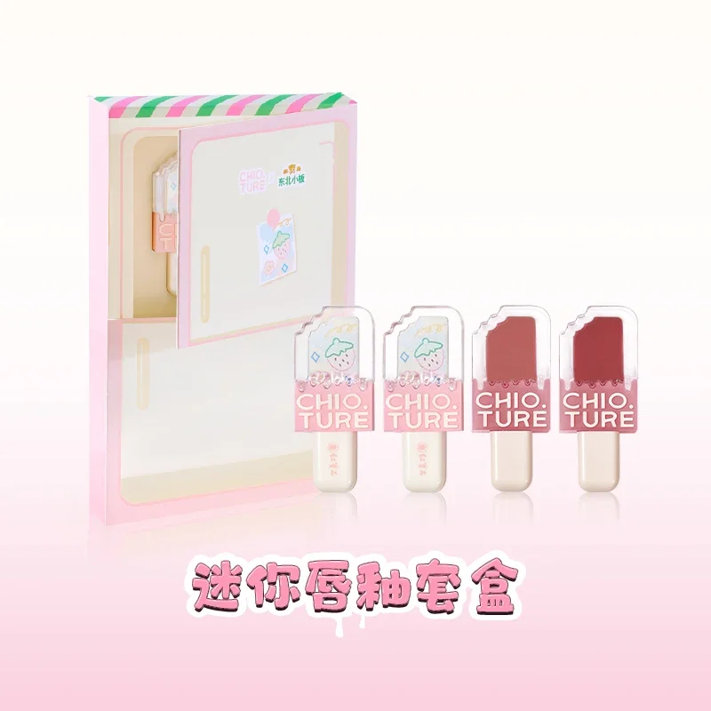 CHIO.TURE Makeup Set Mini Ice-cream Lip Glaze Set Make Up Gift Box Lipstick Cosmetics Lip Tint Korean