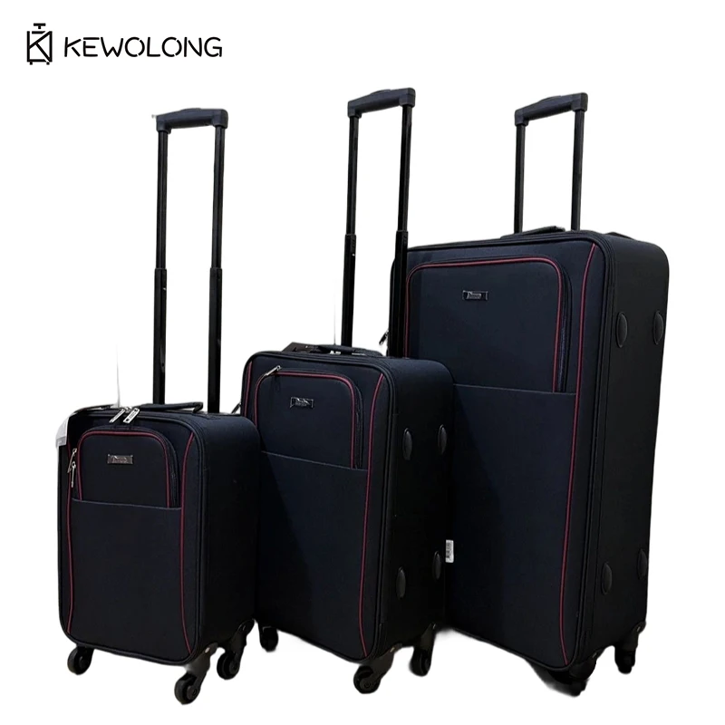 3 Piece Oxford Fabric Softside Spinner Suitcase, Heavy Duty Expandable Trolley Luggage Set for Airline Travel (16/20/28 Inch)
