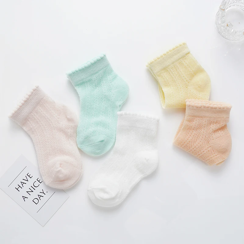 Newborn Candy Color Breathable Mesh Socks Comfortable Skin-Friendly Casual Socks Children's High Elasticity Mid-Tube Socks