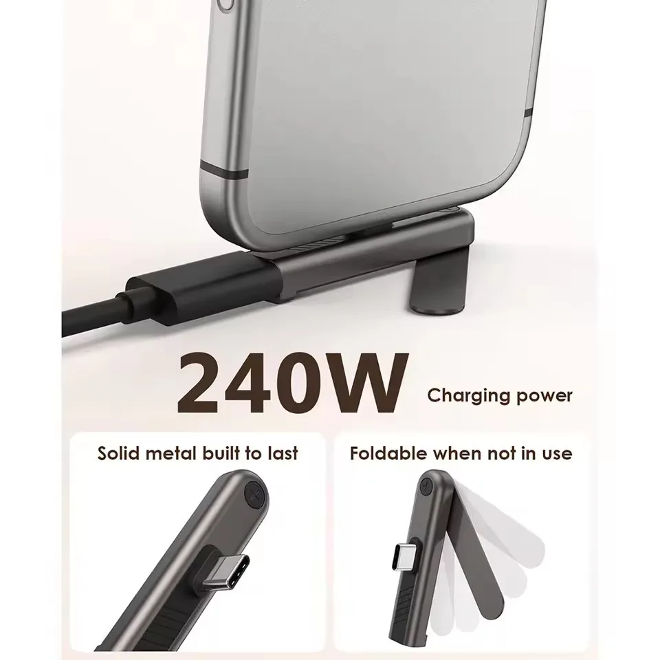 Adaptador USB C a 3.5mm plegable con soporte de aluminio — vista 3