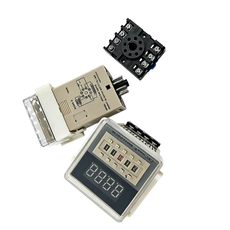 4PCS DH48S-S Digital Repeat Cycle Time Delay Relay SPDT 0.1S~99H, 12V 24VDC 220VAC Timer Relay with Socket Base