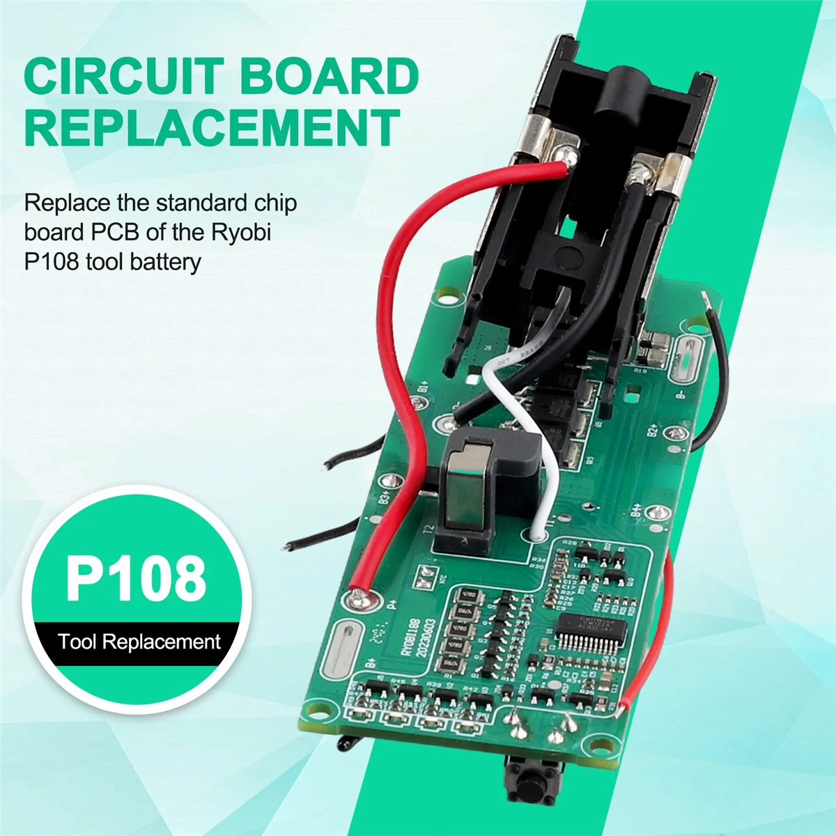 Li-Ion Bateria Carregamento Proteção Circuit Board, Substituição PCB para Ryobi, 18V, P108, RB18L40, Multímetro, Multitool