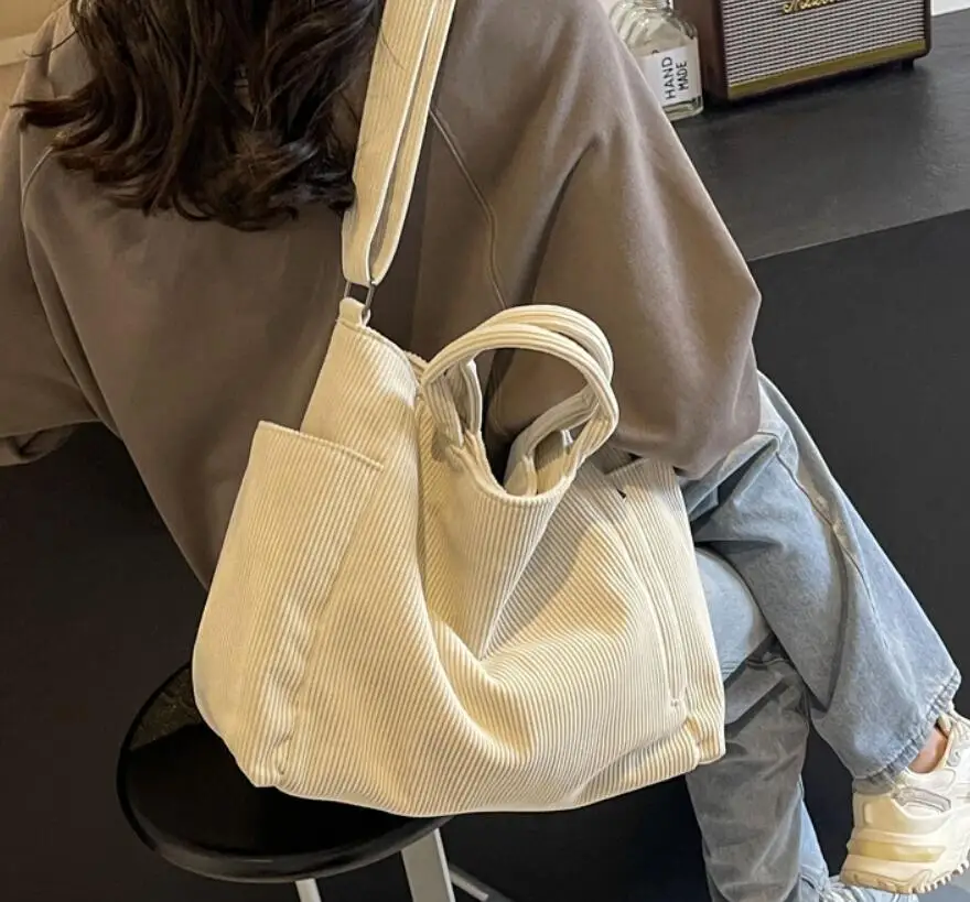 

Women's Shoulder Bag Large Crossbody Bags for Women Cotton Cloth Fashion Korean Female Students School Bag Handbags