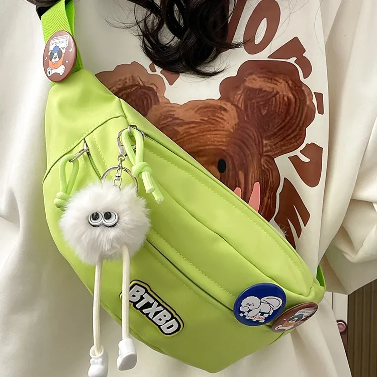 

2025 Japanese Ins Style Chest Bag for Women Fresh and Casual Versatile Crossbody Bag Simple College Student Travel Waist Bag