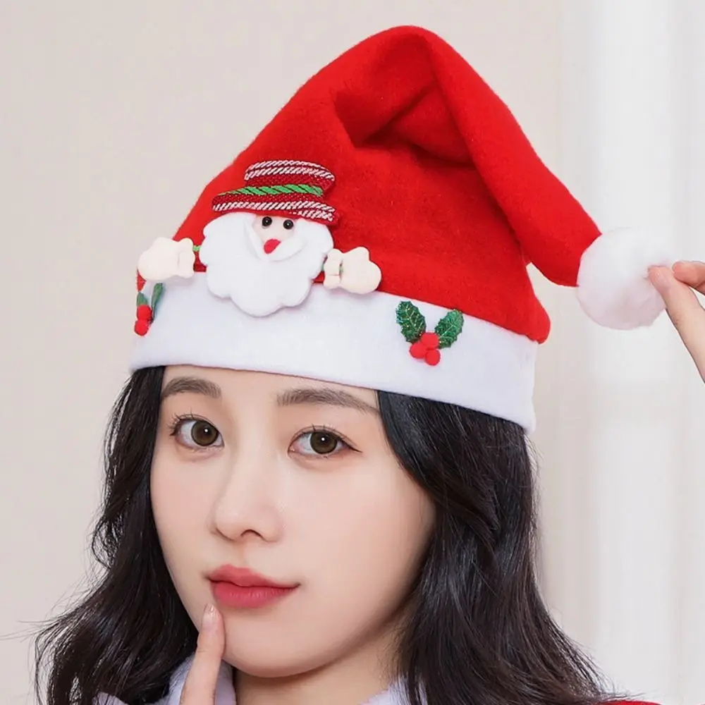 

Polyester Christmas Hat Plush Snowman Santa Snowman Hat Multifunctional New Year Decoration Plush Reindeers Antlers Hat
