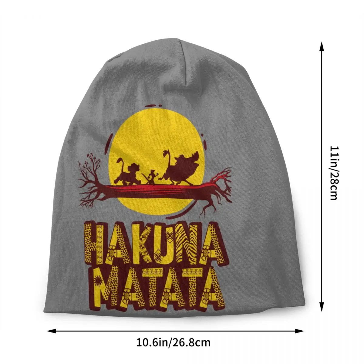 Custom Hakuna Matata  Film Beanie Cap Unisex Winter Warm Bonnet Homme Knitted Hats  Outdoor The Lion King Skullies Beanies Caps