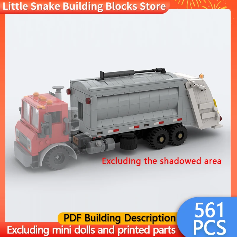 City Car Model MOC Building Bricks Heavy-Duty Garbage Truck Modular Technology Children Holiday Gifts Assemble Toys Suit