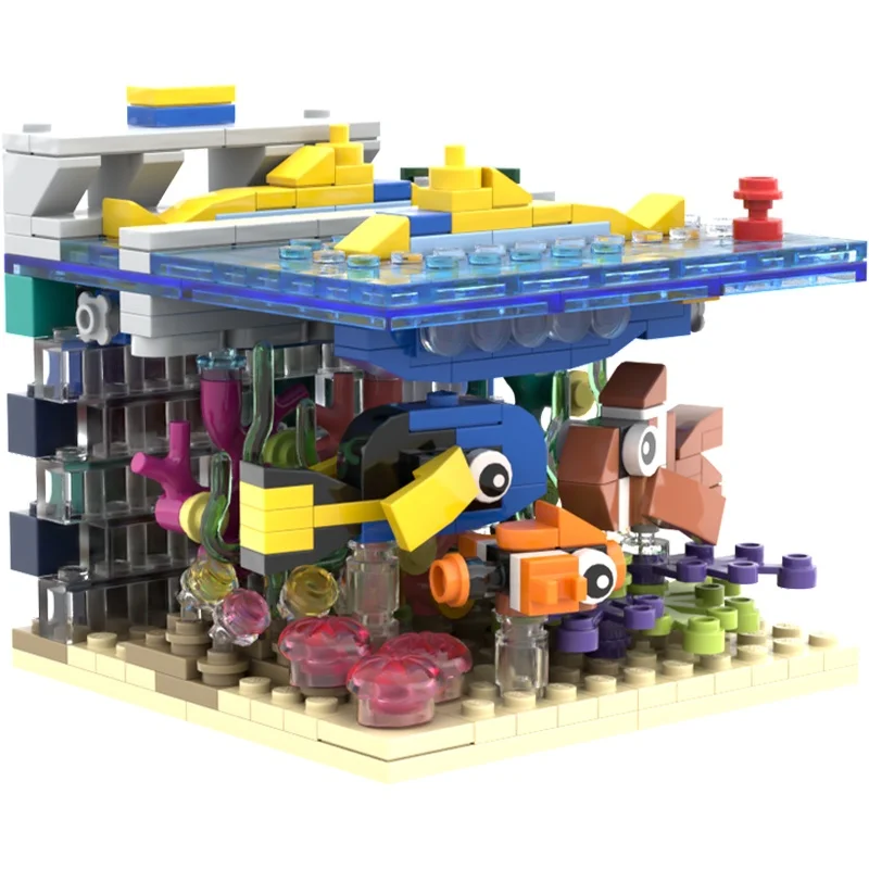435 pz MOC Disneyland Nemo Sottomarino Viaggio Modello Building Blocks Architettura Giocattoli Assemblare Regalo Di Natale Idea Creativa Mattone