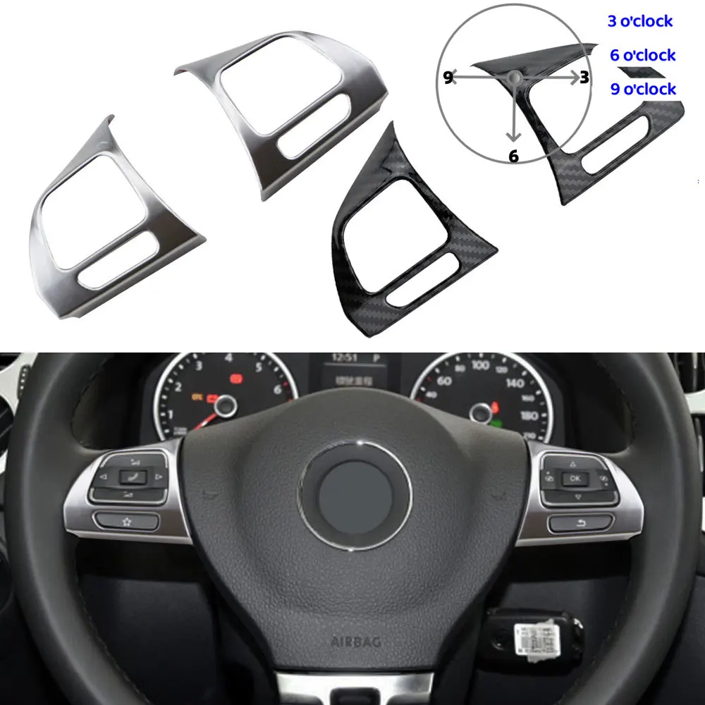 Panel de interruptor de volante de coche, embellecedor de lentejuelas para Vw Golf Mk6 Passat B7 Cc Eos Tiguan Jetta Touran Sharan Caddy