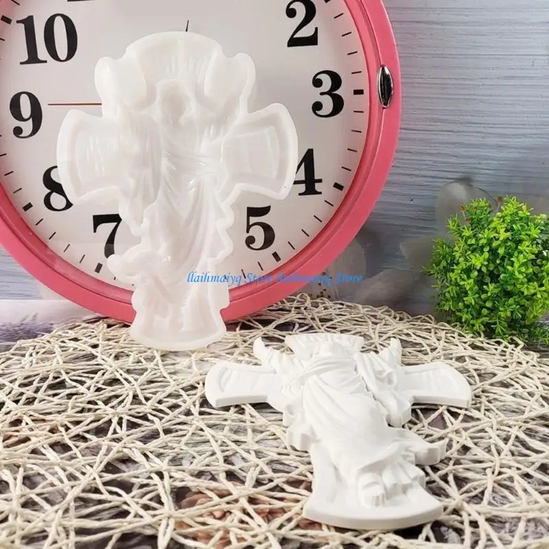 573B Flexible Silicone Christ Mould for Crafting Unique Crafting Ornament and Soaps High Heat Resistance Designs